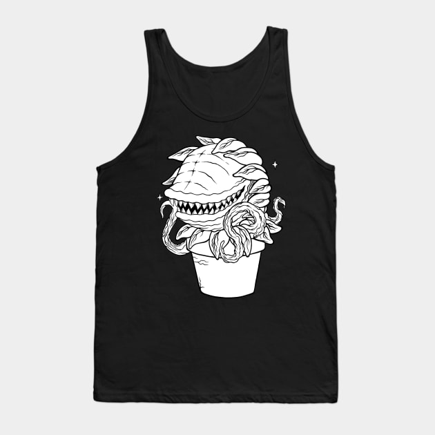 Carnivorous Plant b/w Tank Top by flynnryanart